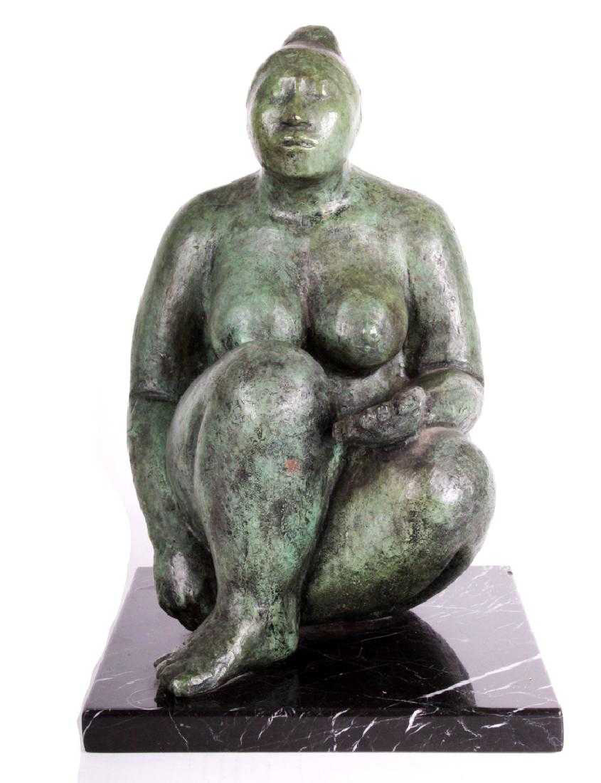 Seated Woman Bronze Sculpture by Jorge Luis Cuevas Sculpture Seated Woman Bronze Sculpture by Jorge Luis Cuevas Sculpture